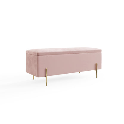 Mystica Ottoman Storage Bench Blush Pink