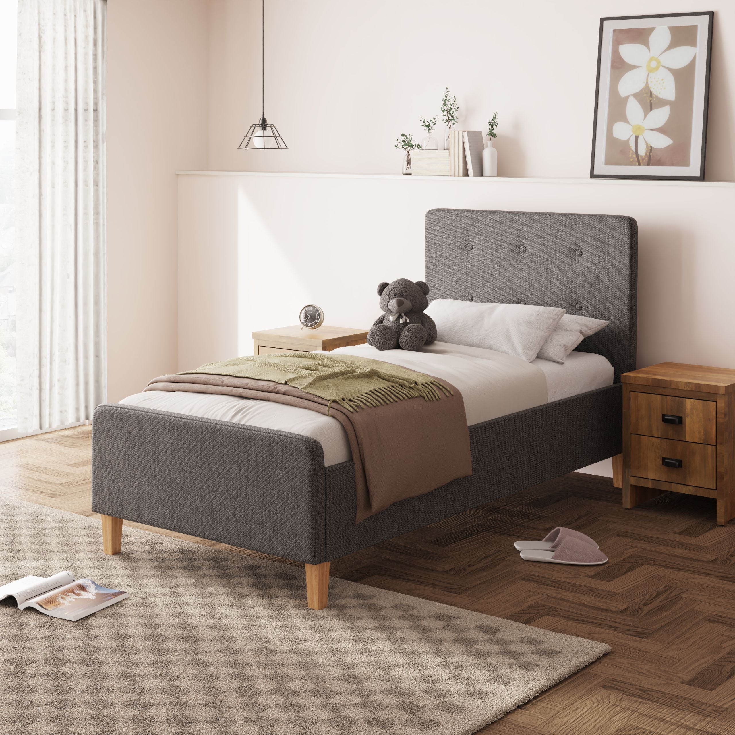 Ashbourne Ottoman Bed Dark Grey