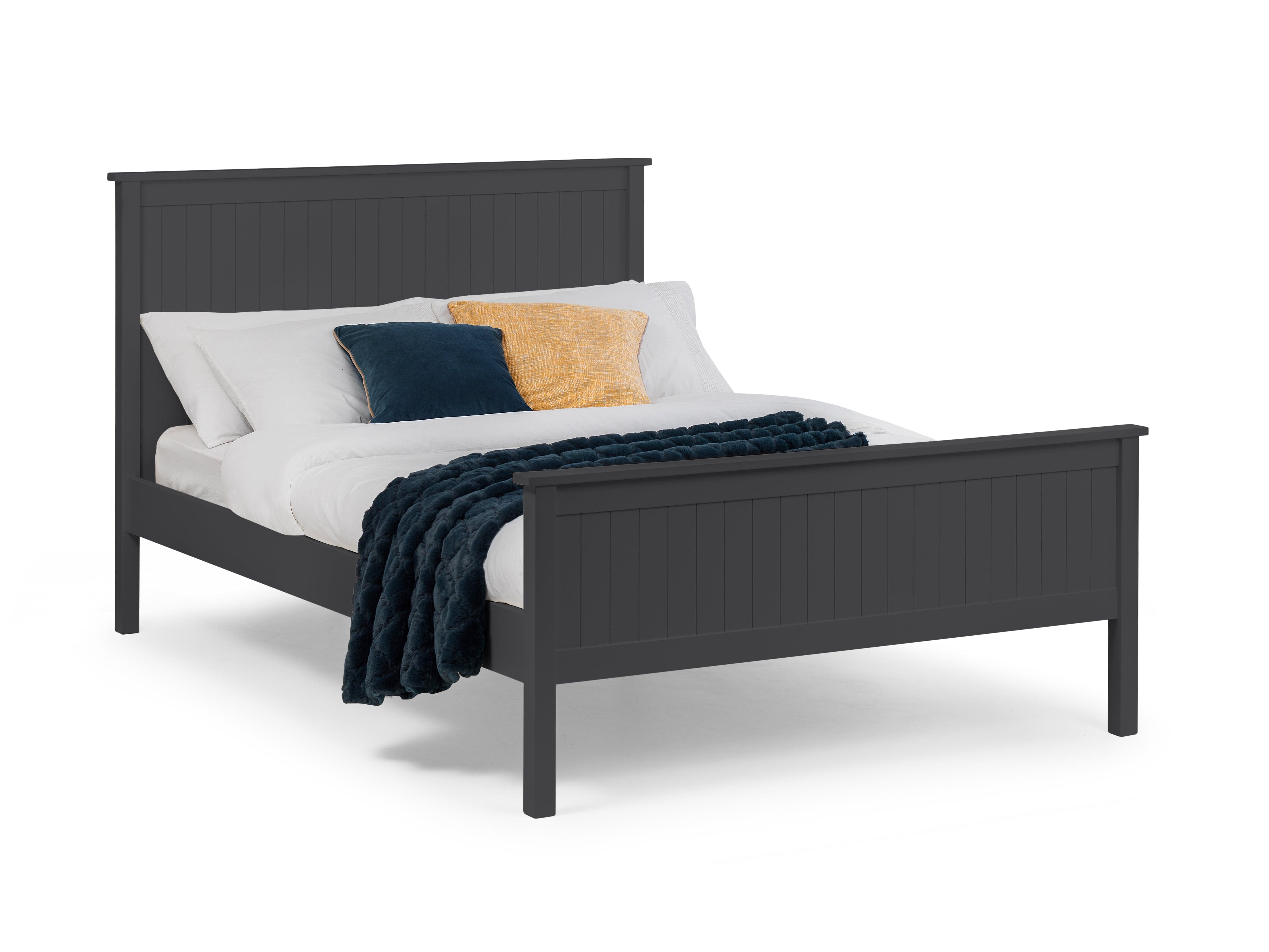 Maine Wooden Bed - Anthracite