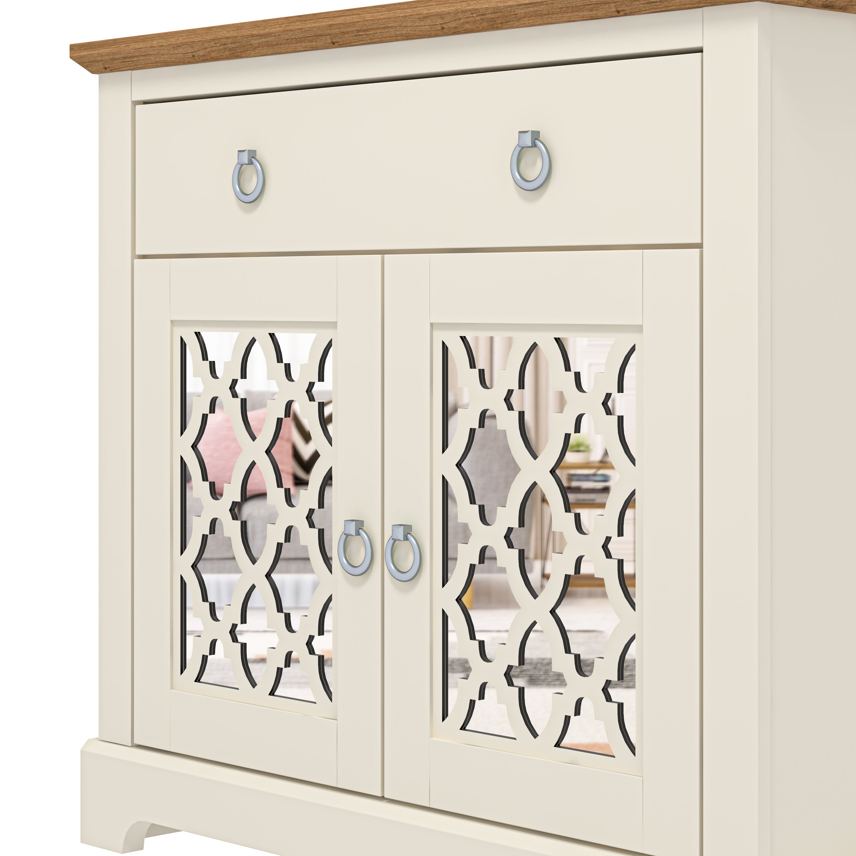 Honiton 2 Door 1 Drawer Sideboard Ivory
