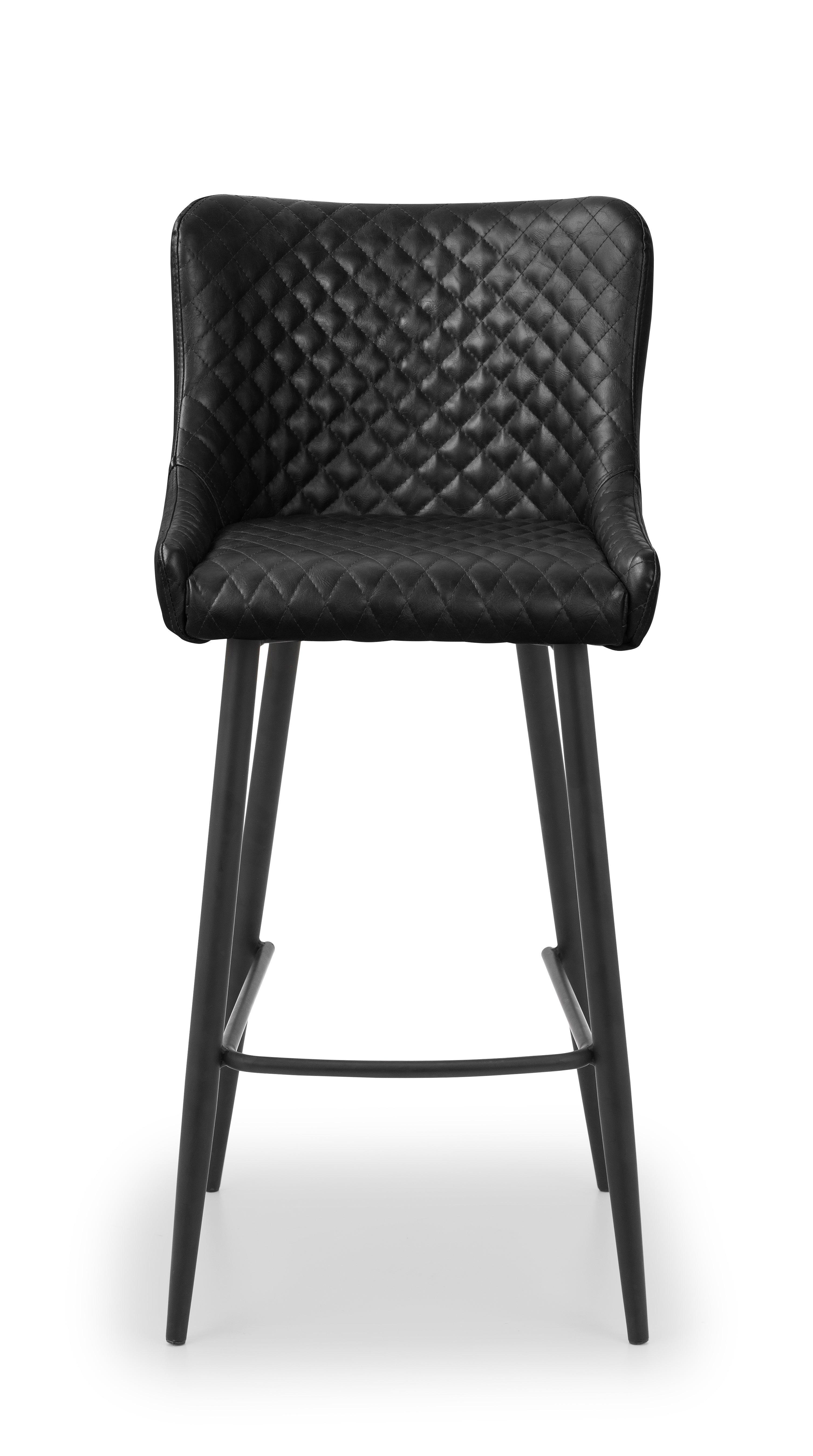 Luxe Faux Leather Barstool - Black