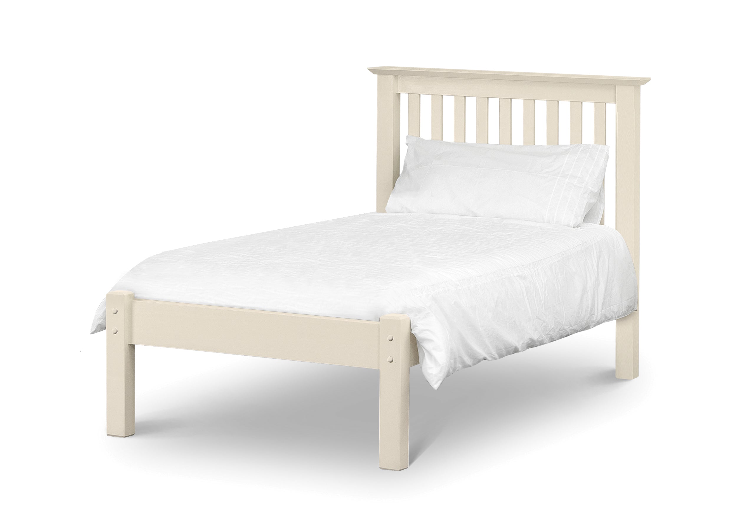 Barcelona Bed Lfe White - Wood - Stone White