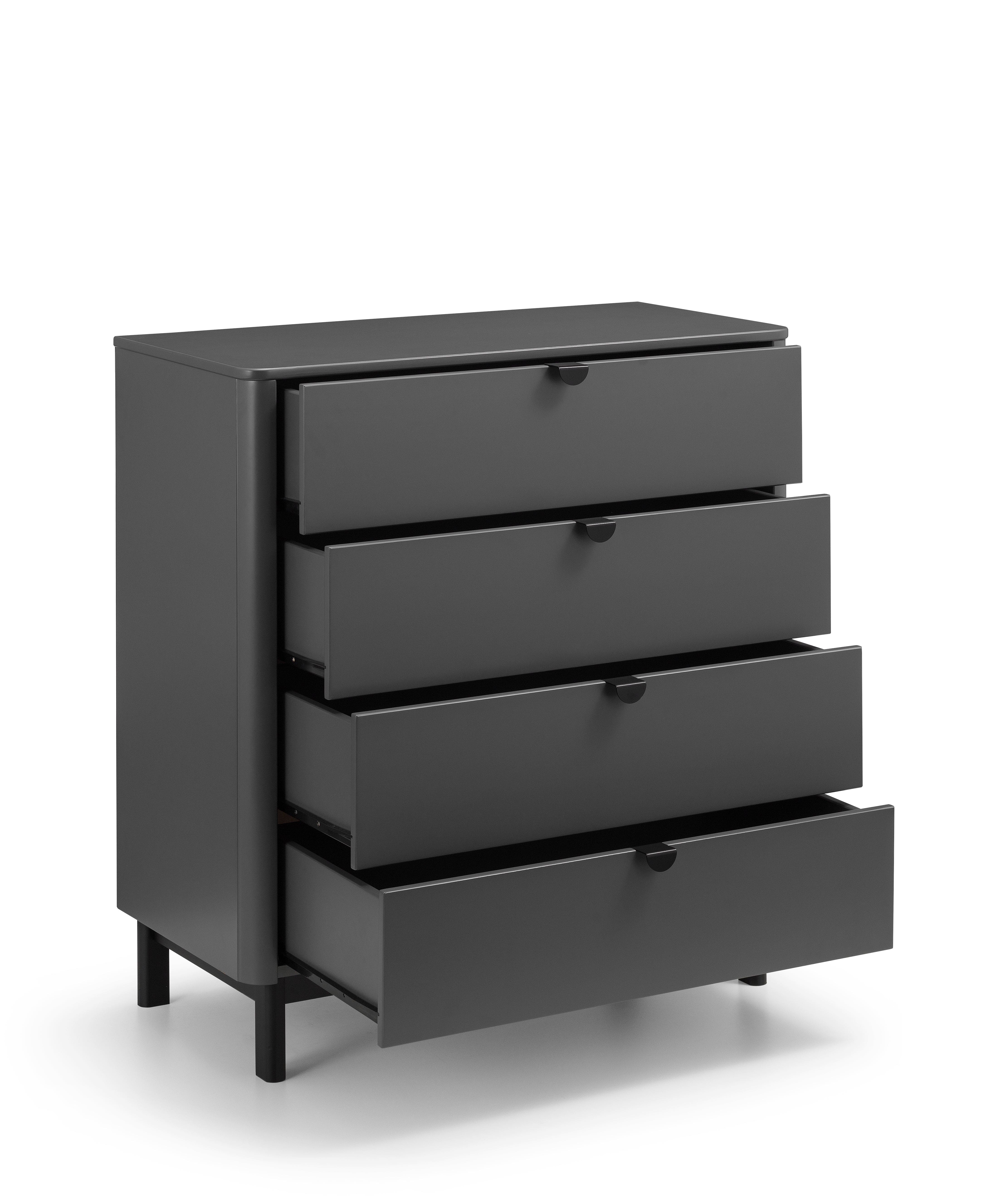 Chloe 4 Drawer Chest - Storm Grey/Black