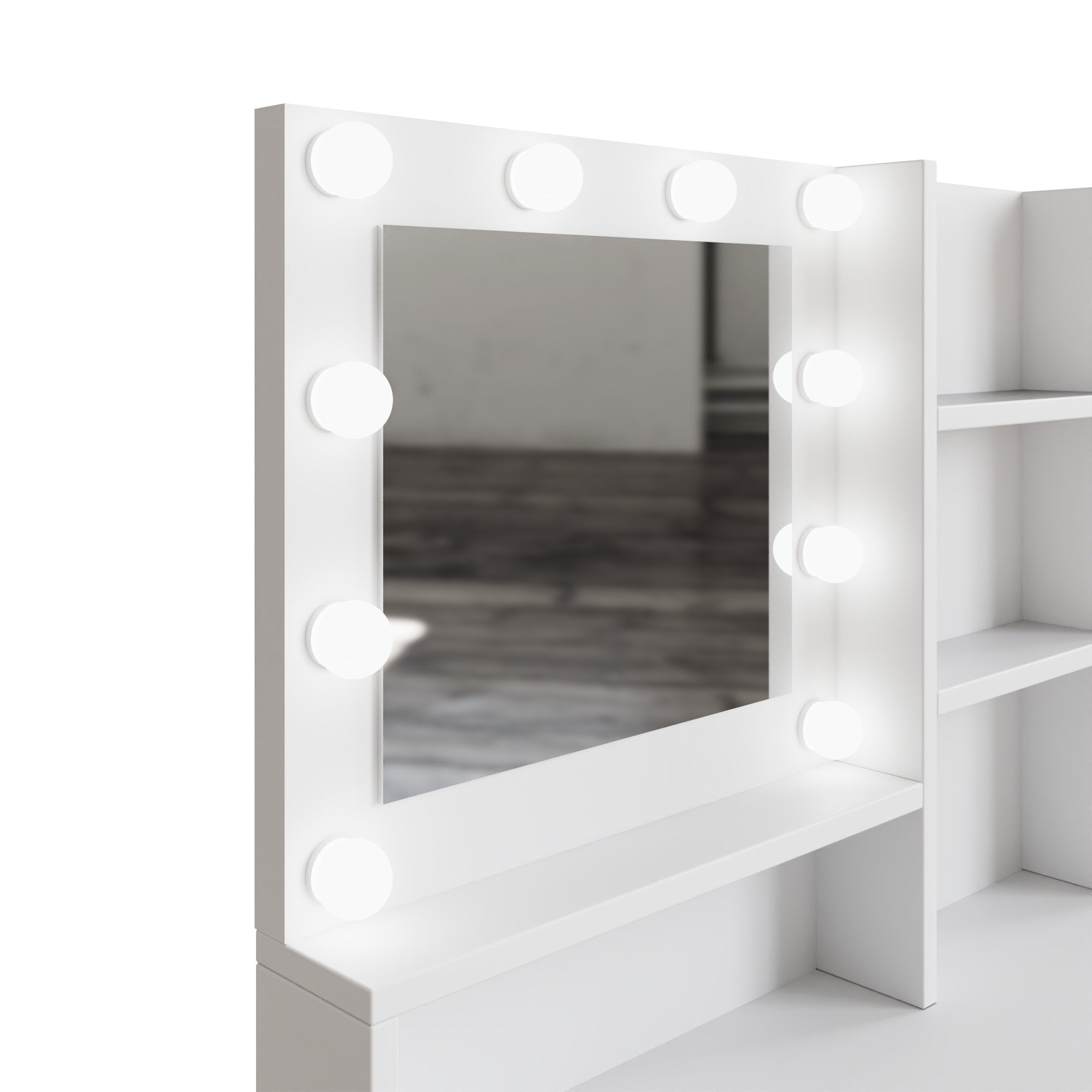 Eva Dressing Table With Stool White