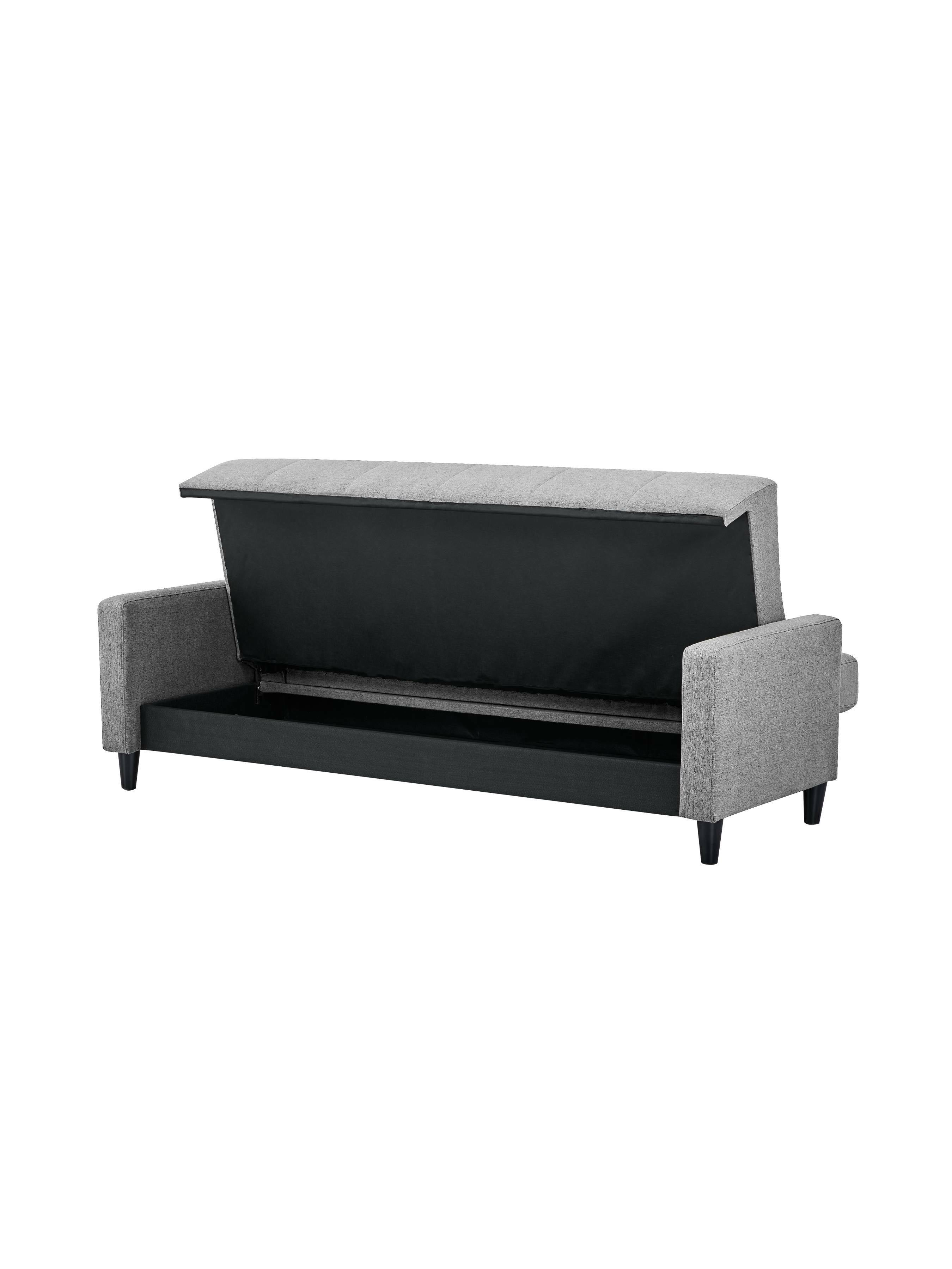 Alfie 3 Seater Grey Linen Storage Sofabed