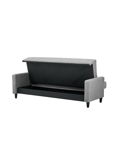 Alfie 3 Seater Grey Linen Storage Sofabed
