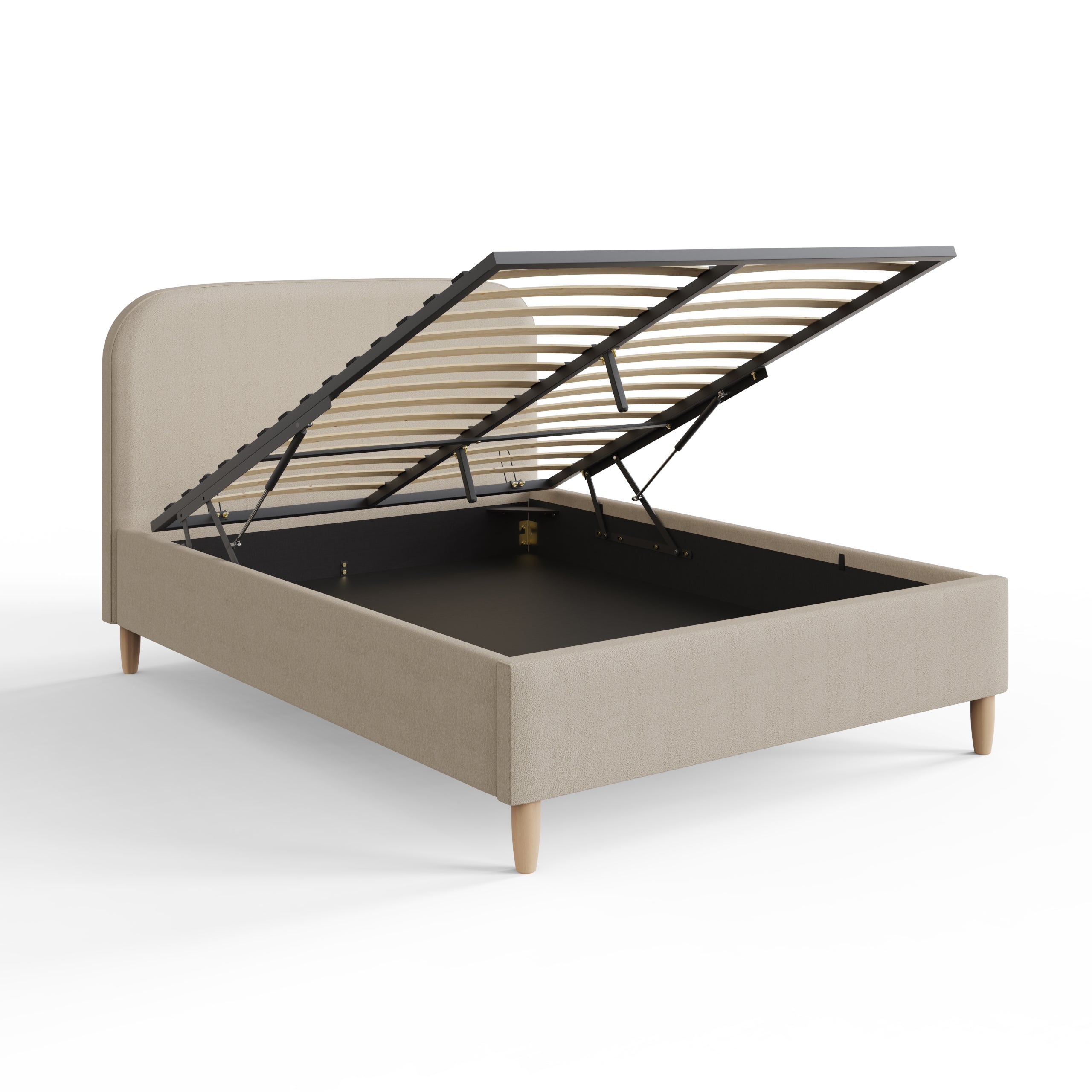 Florence Boucle Ottoman Bed Natural Stone