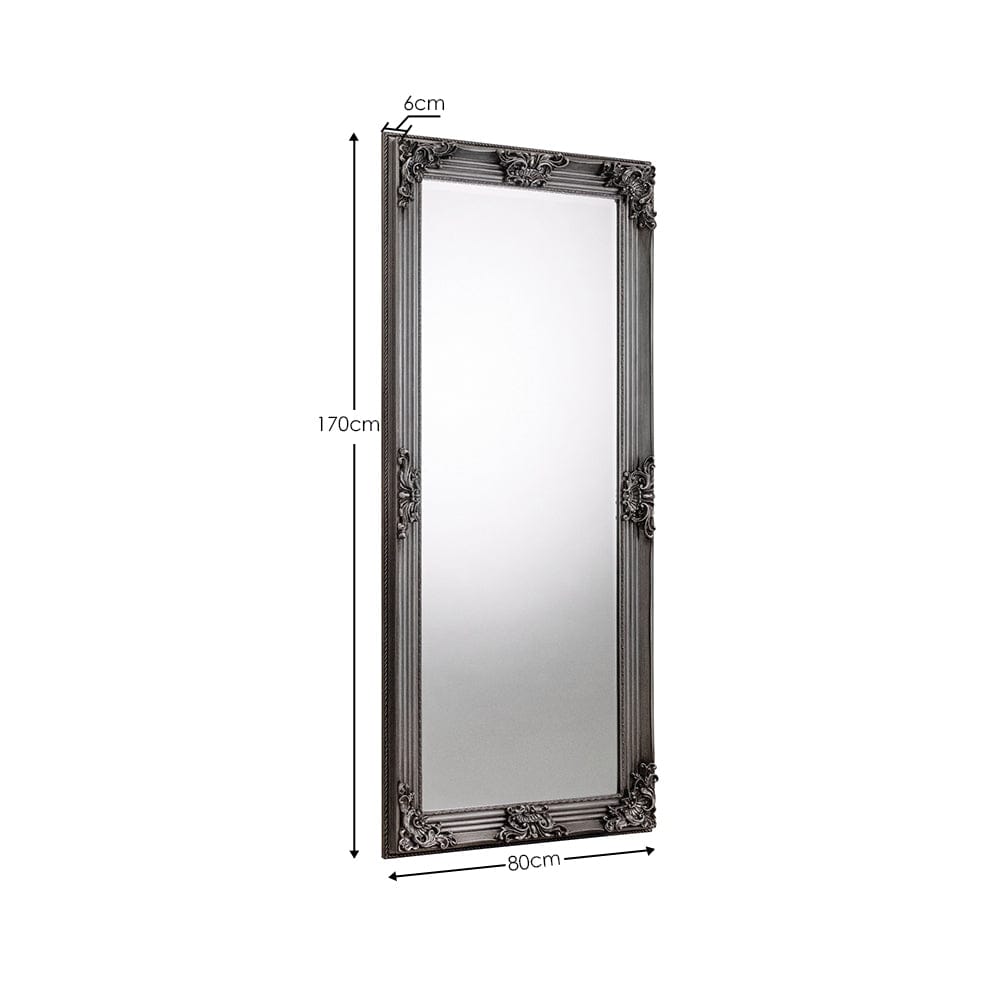 Rococo Pewter Lean-To Dress Mirror