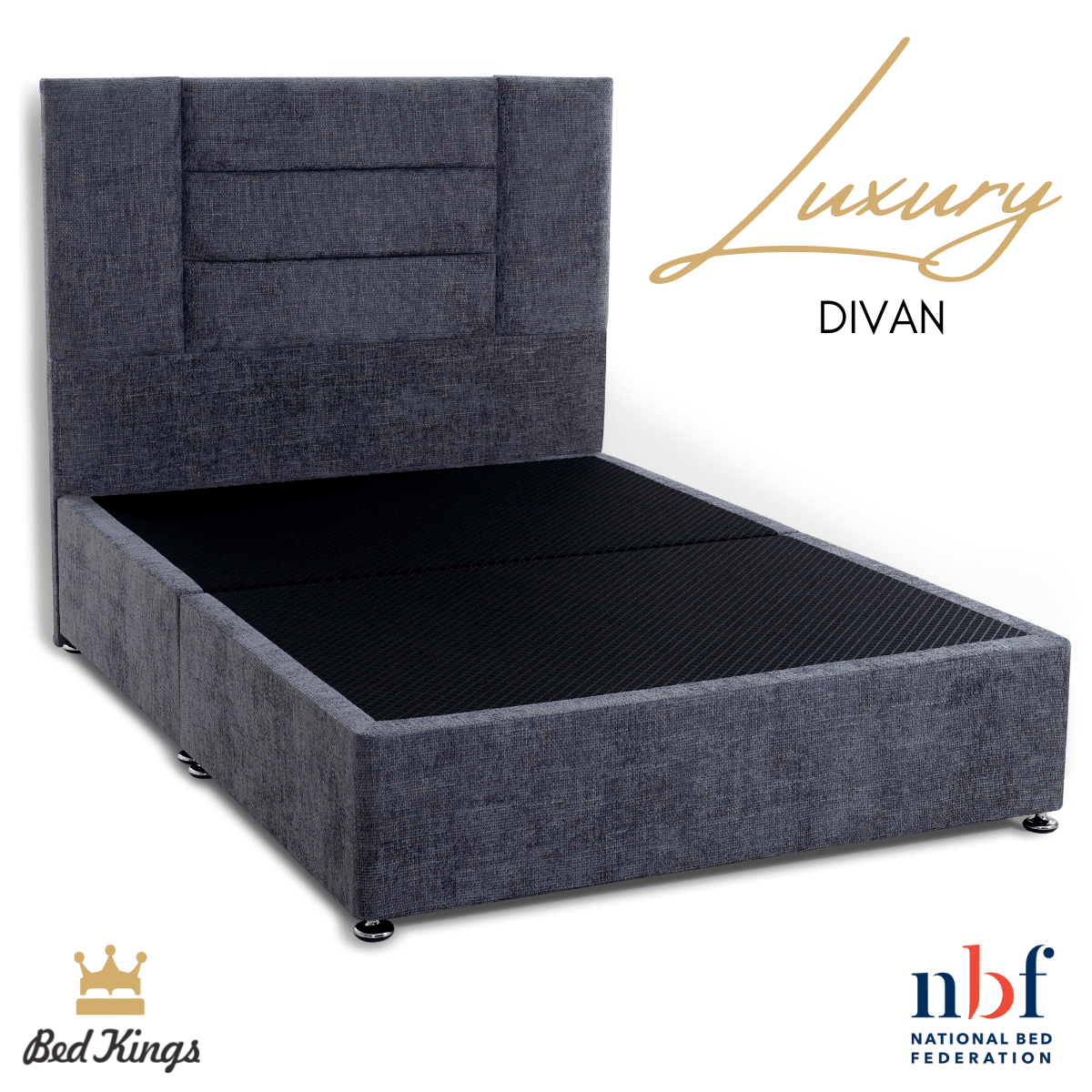 Bed Kings Fabric Bed Luxury Divan Base Bed Kings
