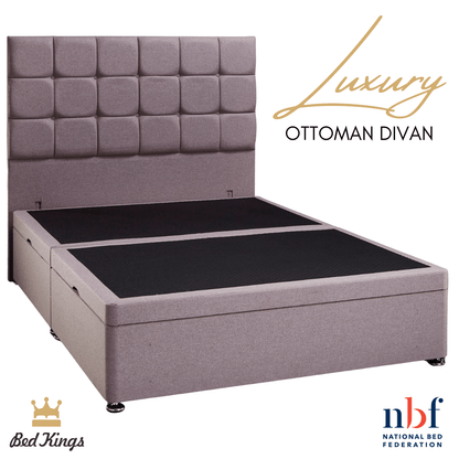Bed Kings Fabric Bed Luxury Ottoman Divan Base (Side Lift) Bed Kings