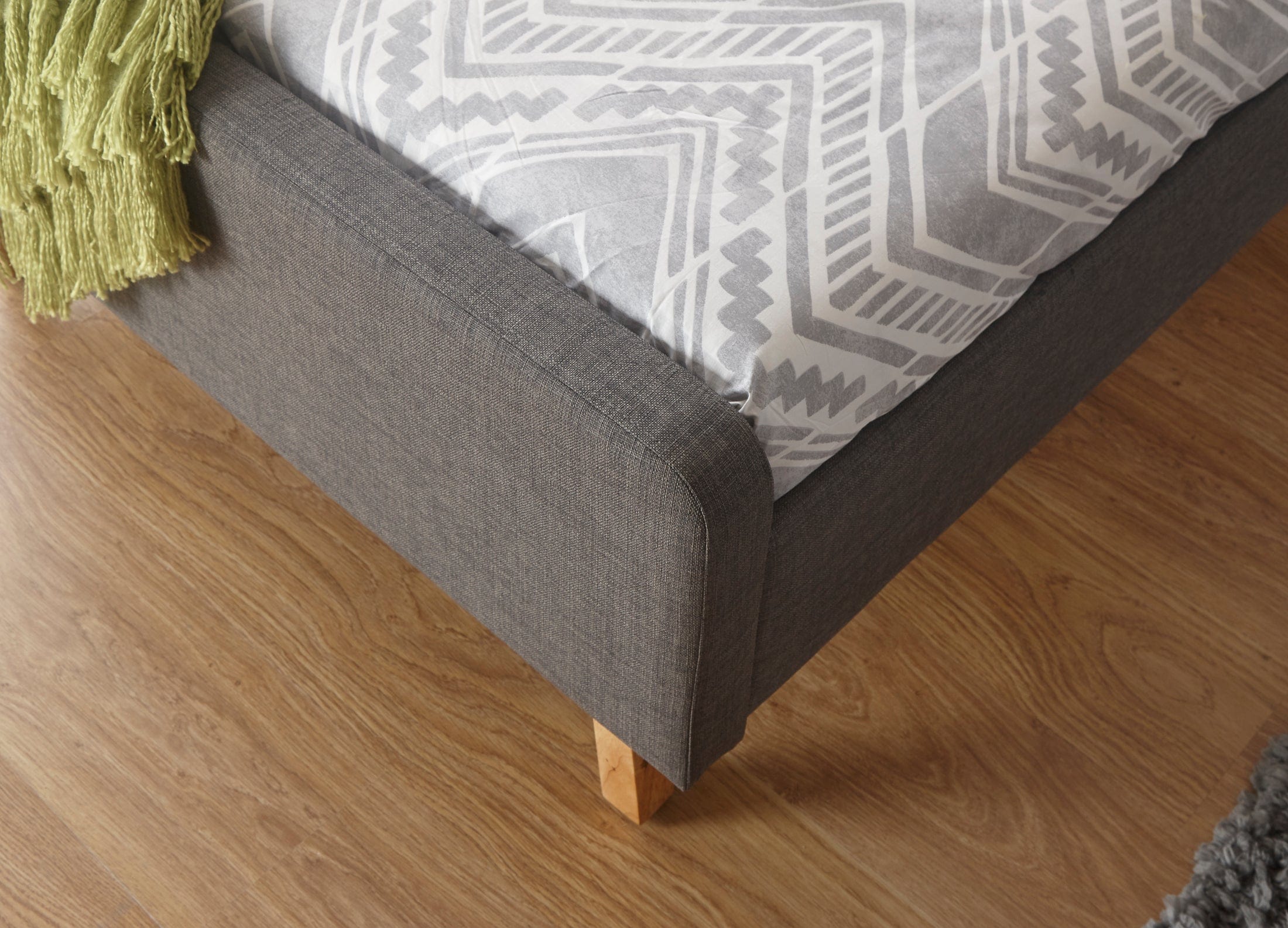 GFW Fabric Bed Ashbourne Fabric Upholstered Bed Grey Bed Kings