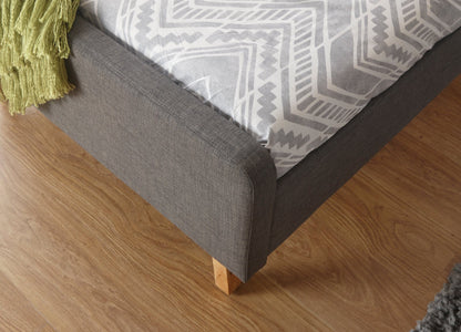 GFW Fabric Bed Ashbourne Fabric Upholstered Bed Grey Bed Kings