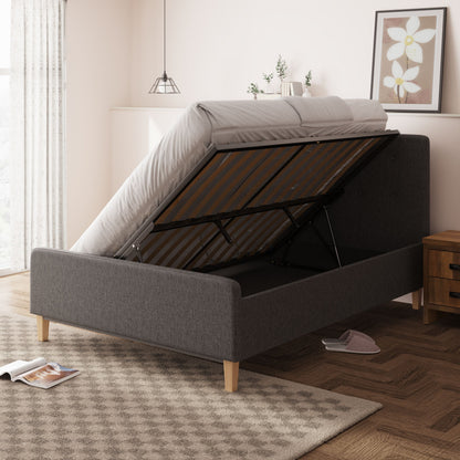 GFW Fabric Bed Ashbourne Ottoman Bed Dark Grey Bed Kings