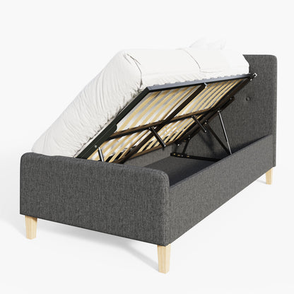 GFW Fabric Bed Ashbourne Ottoman Bed Dark Grey Bed Kings
