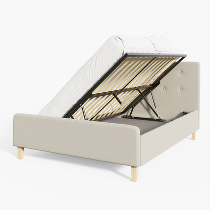 GFW Fabric Bed Ashbourne Ottoman Bed Natural Bed Kings