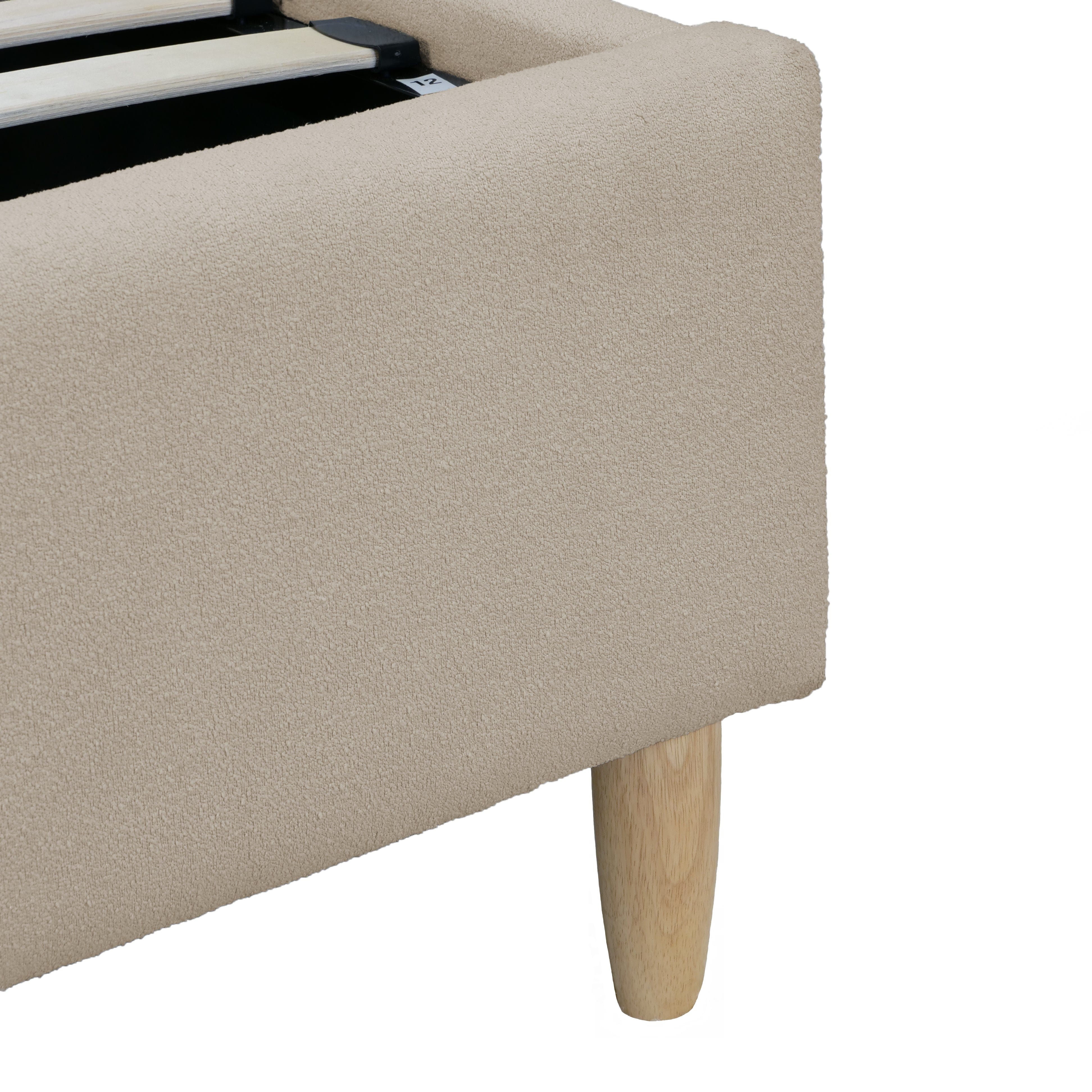 GFW Fabric Bed Florence Boucle Ottoman Bed Natural Stone Bed Kings