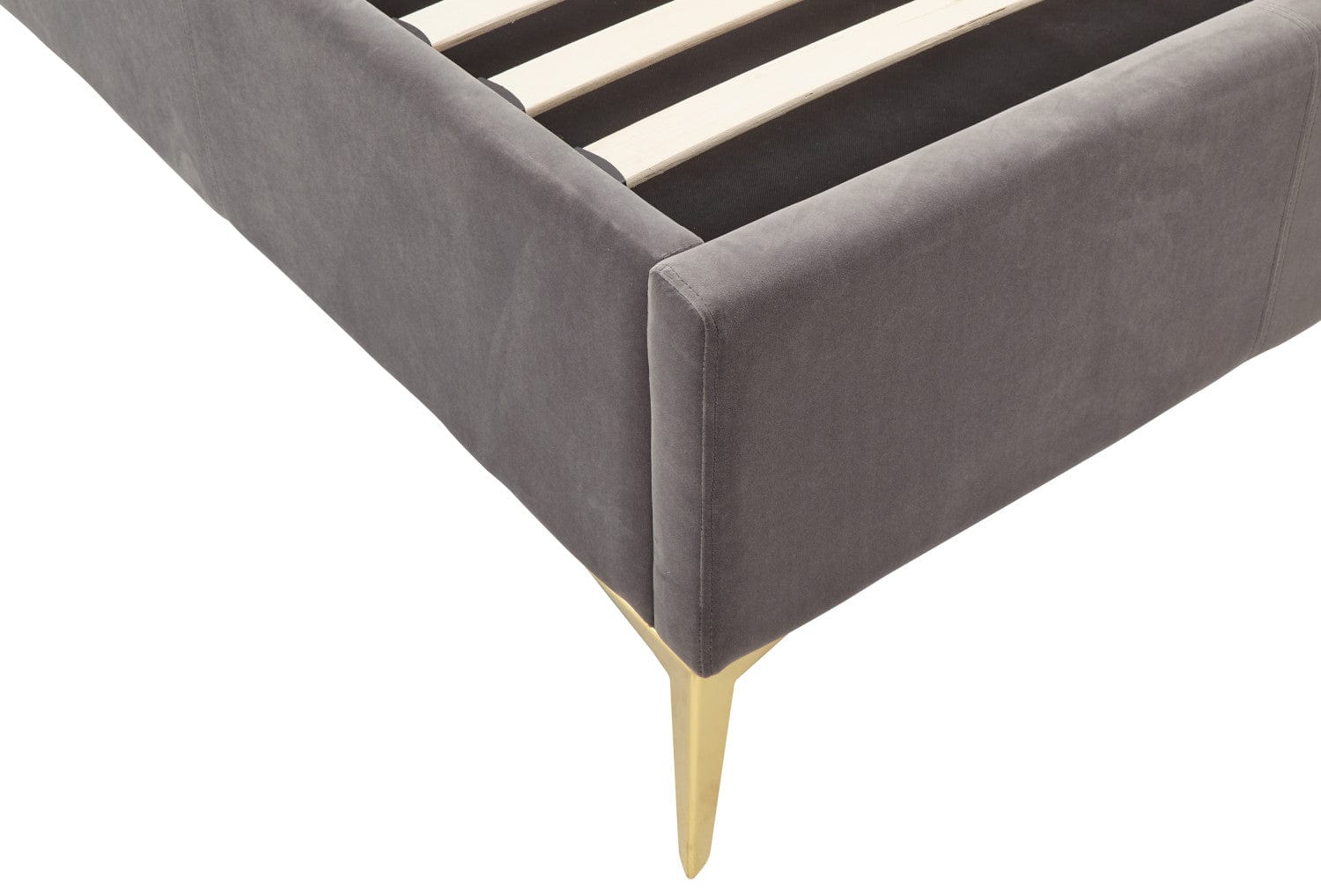 GFW Fabric Bed Pettine End Lift Ottoman Bed - Grey & Gold Bed Kings
