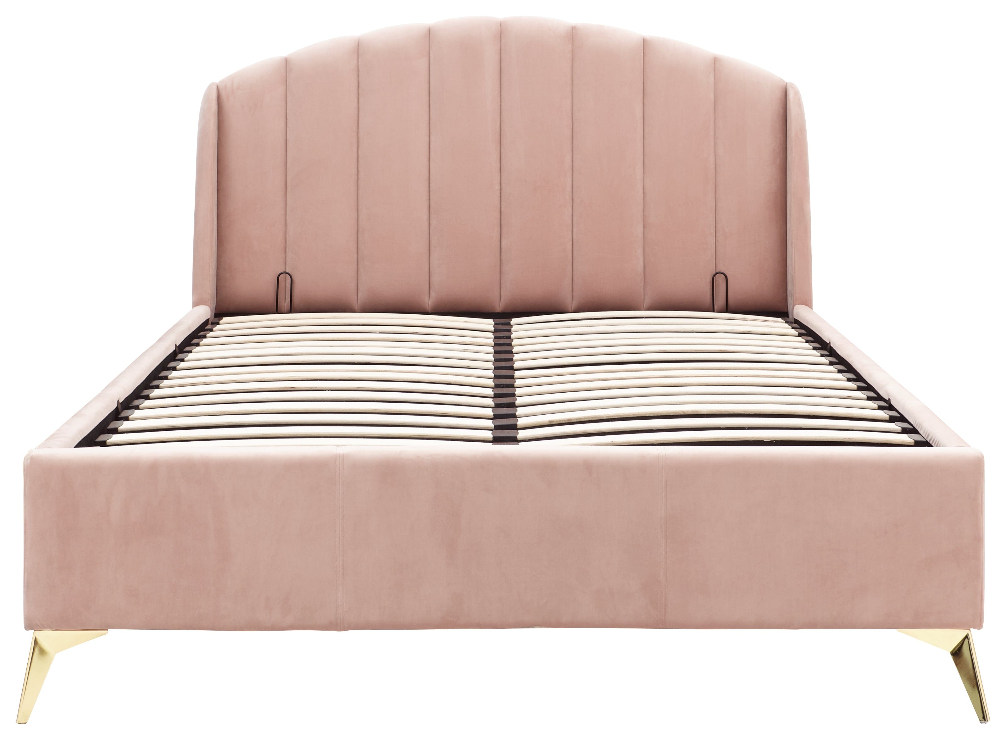 GFW Fabric Bed Pettine End Lift Ottoman Bed - Pink & Gold Bed Kings