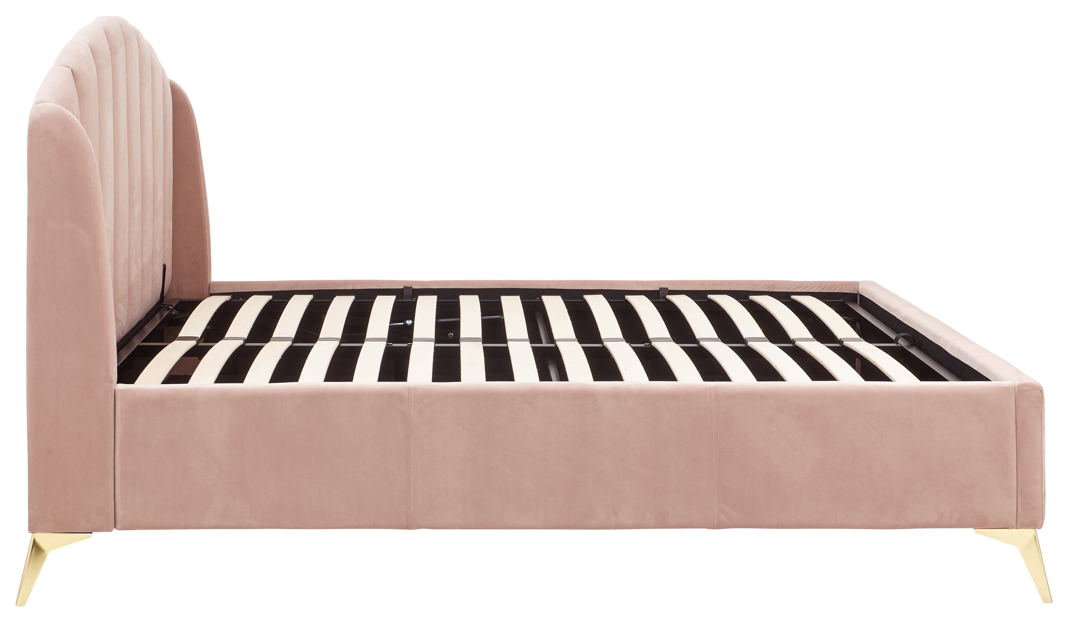 GFW Fabric Bed Pettine End Lift Ottoman Bed - Pink & Gold Bed Kings