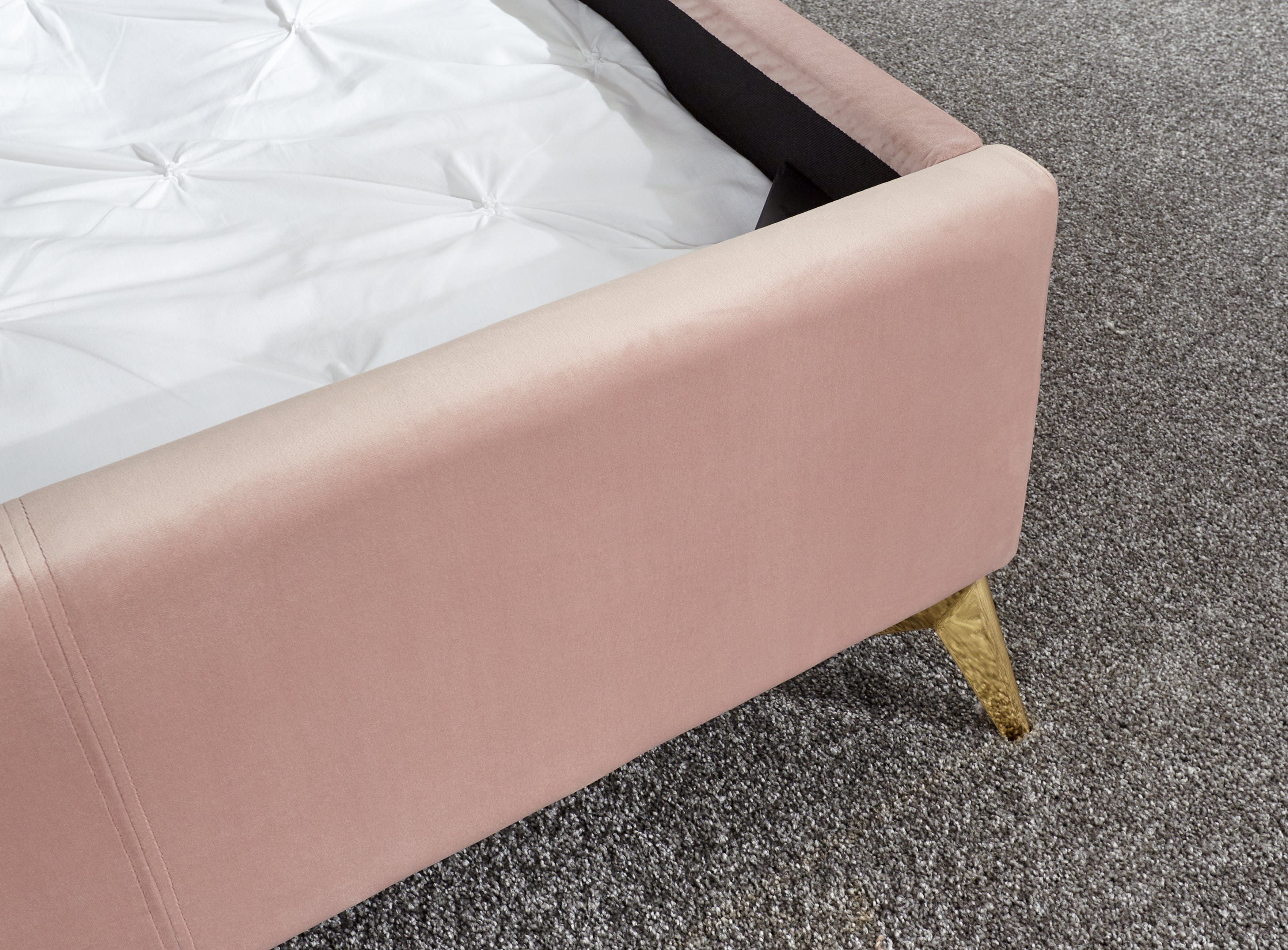 GFW Fabric Bed Pettine End Lift Ottoman Bed - Pink & Gold Bed Kings