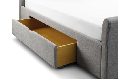 Julian Bowen Fabric Bed Capri Fabric Bed With Drawers - Light Grey Bed Kings