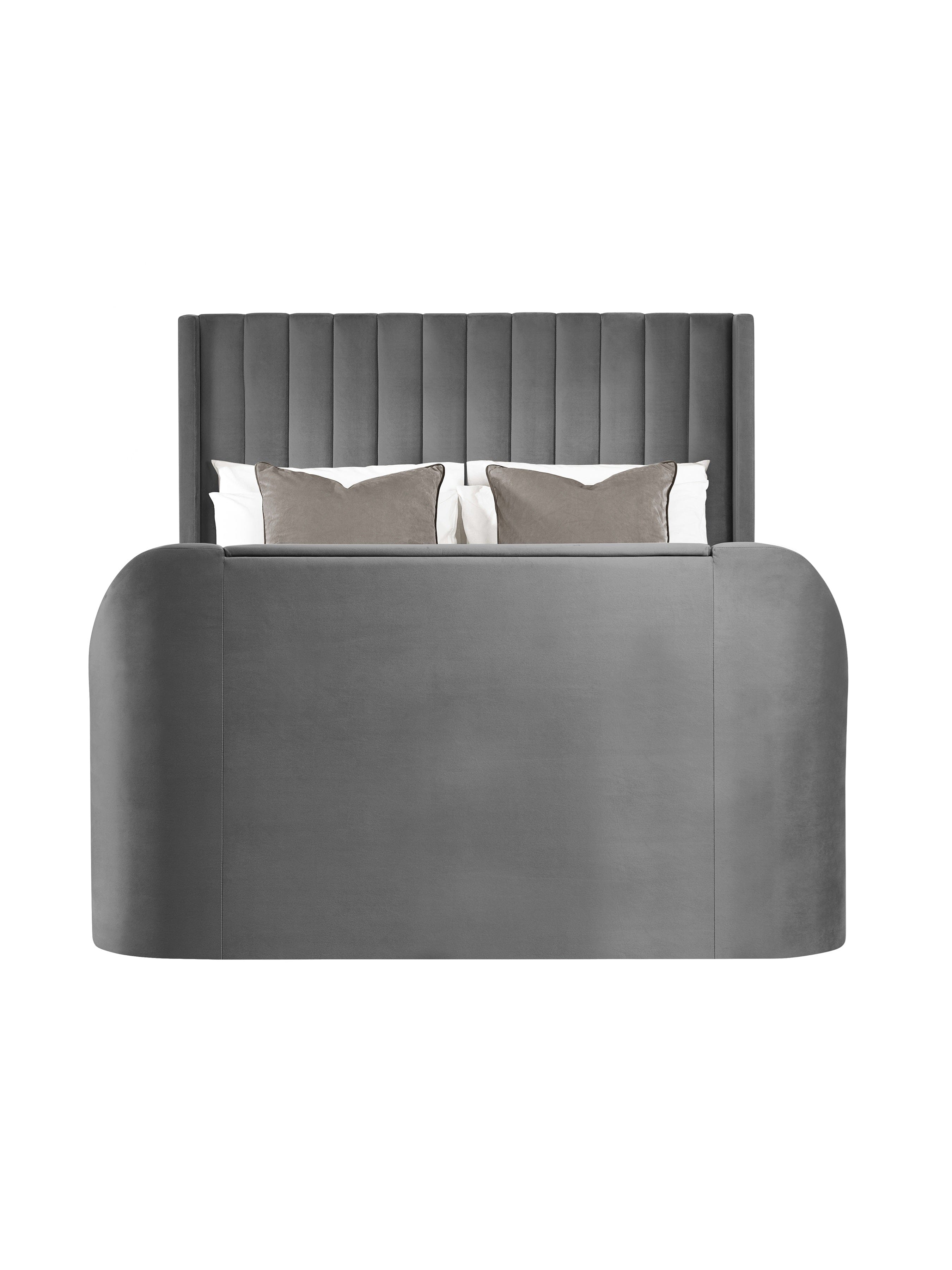 Julian Bowen Fabric Bed Clara Ottoman TV Bed - Dark Grey Bed Kings