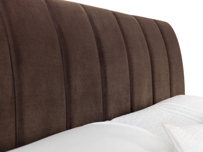 Julian Bowen Fabric Bed Deco Truffle Velvet & Brushed Gold Bed Frame Bed Kings
