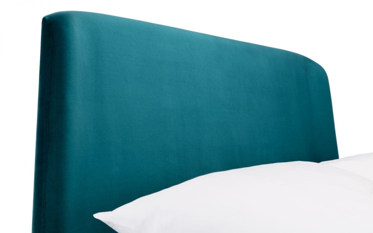 Julian Bowen Fabric Bed Frida Curved Velvet Bed - Teal Bed Kings