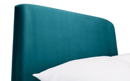 Julian Bowen Fabric Bed Frida Curved Velvet Bed - Teal Bed Kings