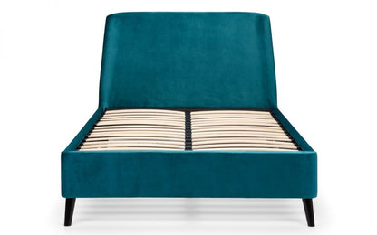 Julian Bowen Fabric Bed Frida Curved Velvet Bed - Teal Bed Kings