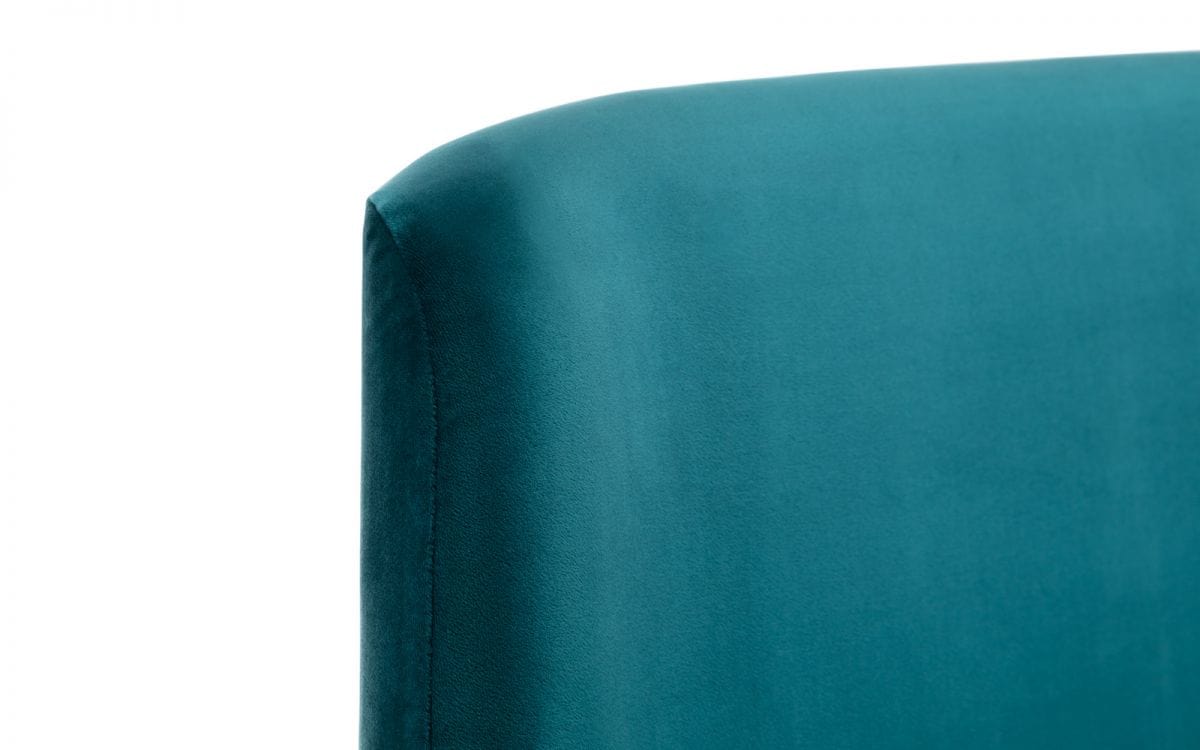 Julian Bowen Fabric Bed Frida Curved Velvet Bed - Teal Bed Kings