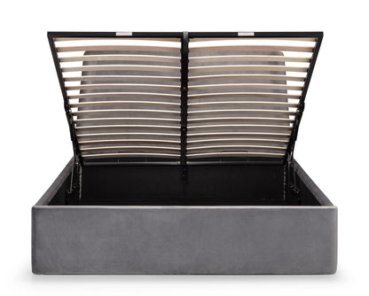 Julian Bowen Fabric Bed Frida Storage Ottoman Bed - Grey Bed Kings