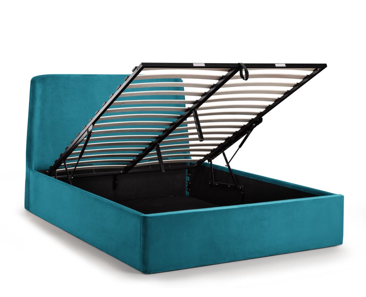 Julian Bowen Fabric Bed Frida Storage Ottoman Bed - Teal Bed Kings