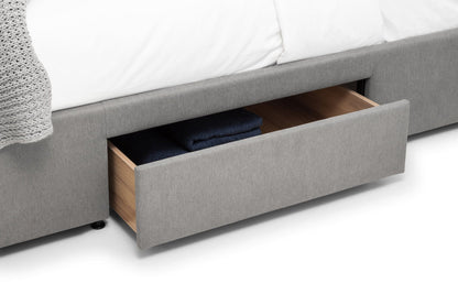 Julian Bowen Fabric Bed Fullerton 4 Drawer Bed - Grey Bed Kings