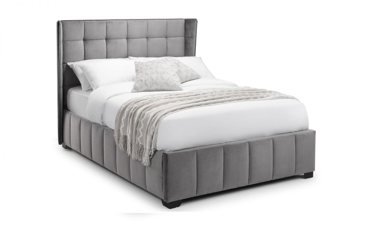 Julian Bowen Fabric Bed Gatsby Bed - Light Grey Bed Kings