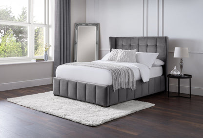 Julian Bowen Fabric Bed Gatsby Bed - Light Grey Bed Kings