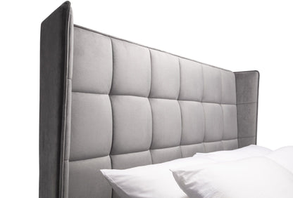 Julian Bowen Fabric Bed Gatsby Storage Ottoman Bed - Light Grey Bed Kings