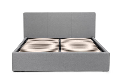 Julian Bowen Fabric Bed King 150cm 5ft Rialto Lift-Up Storage Bed In Linen Fabric - Light Grey Bed Kings