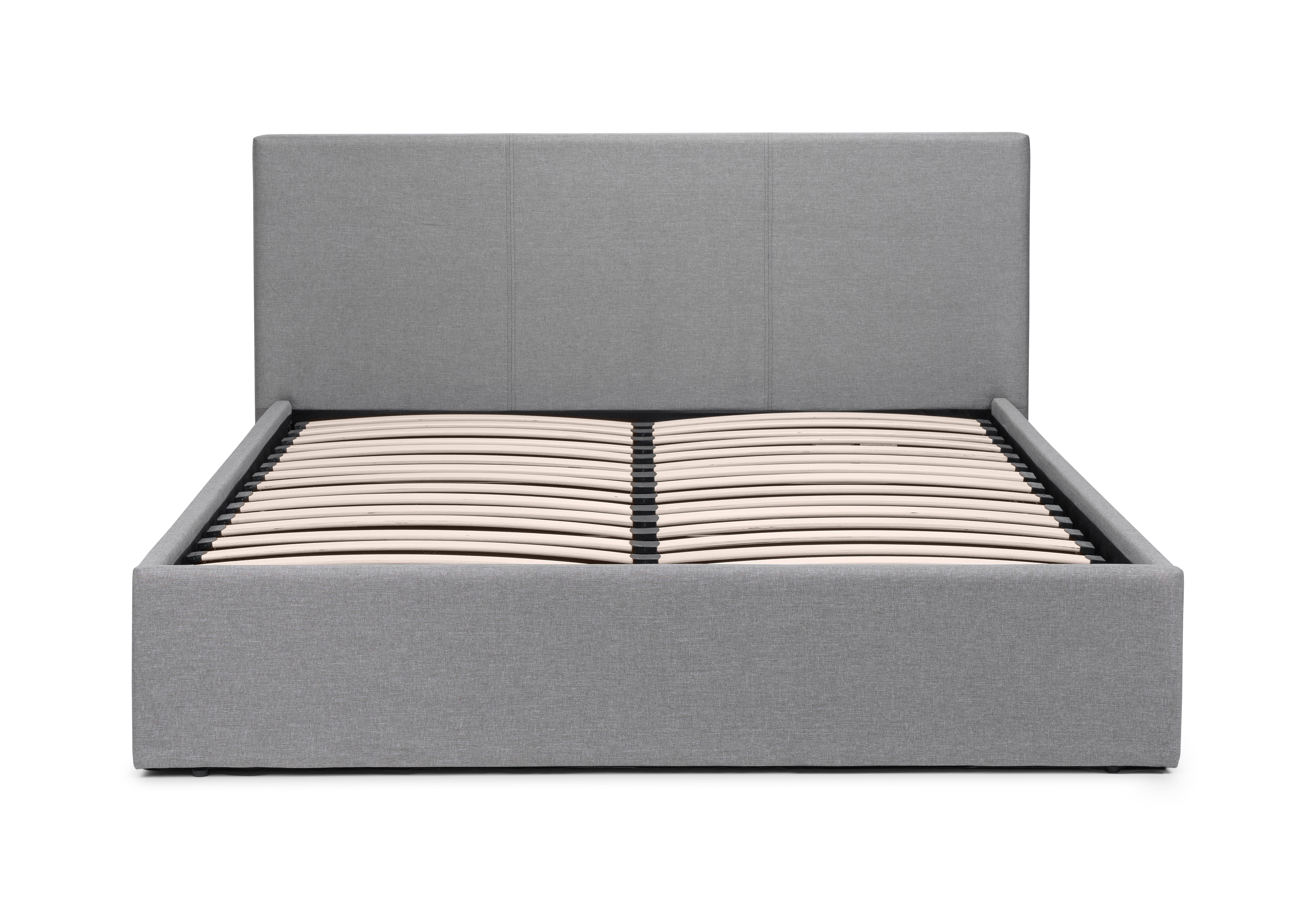 Julian Bowen Fabric Bed King 150cm 5ft Rialto Lift-Up Storage Bed In Linen Fabric - Light Grey Bed Kings