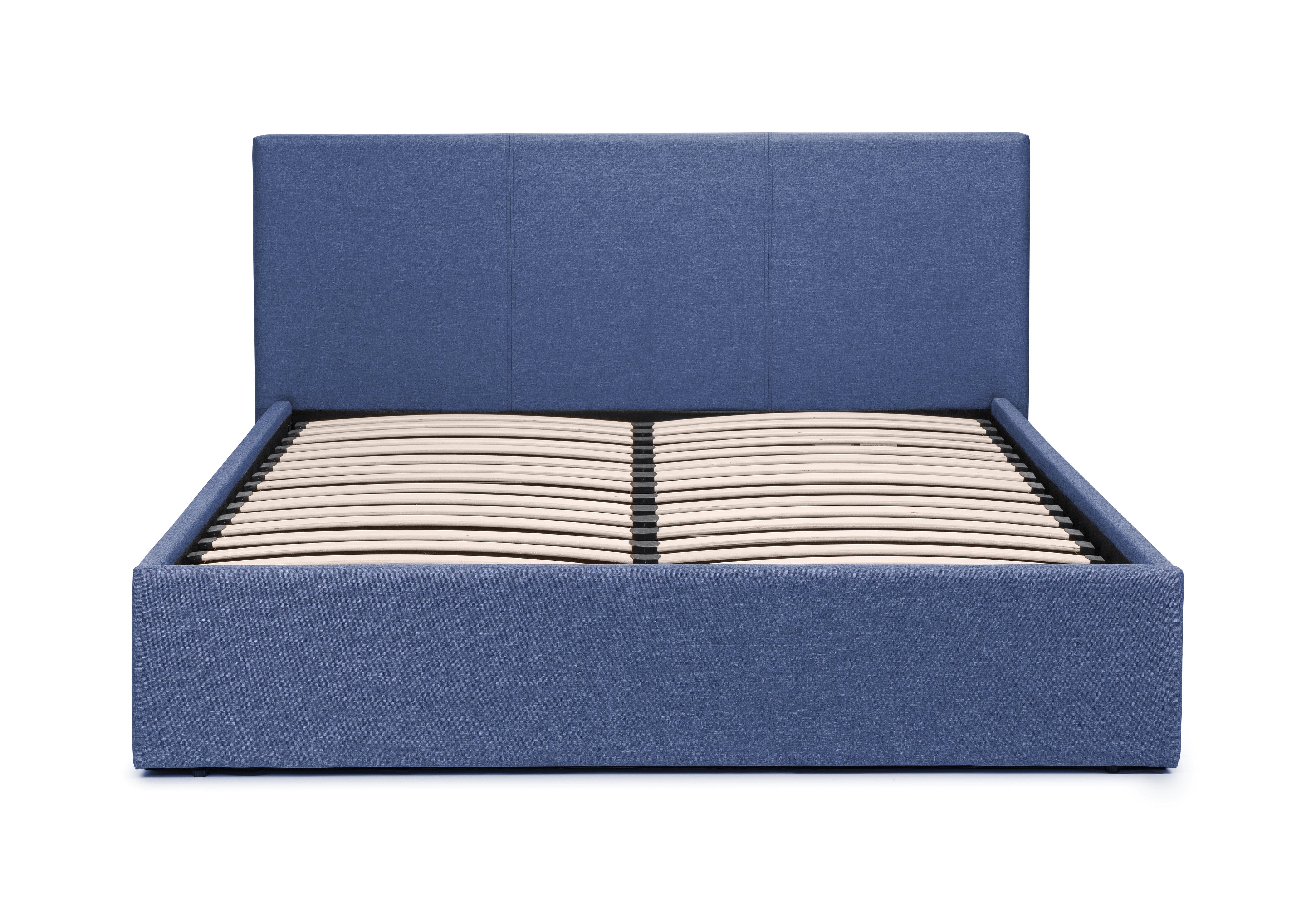 Julian Bowen Fabric Bed Rialto Lift-Up Storage Bed - Blue Linen Bed Kings