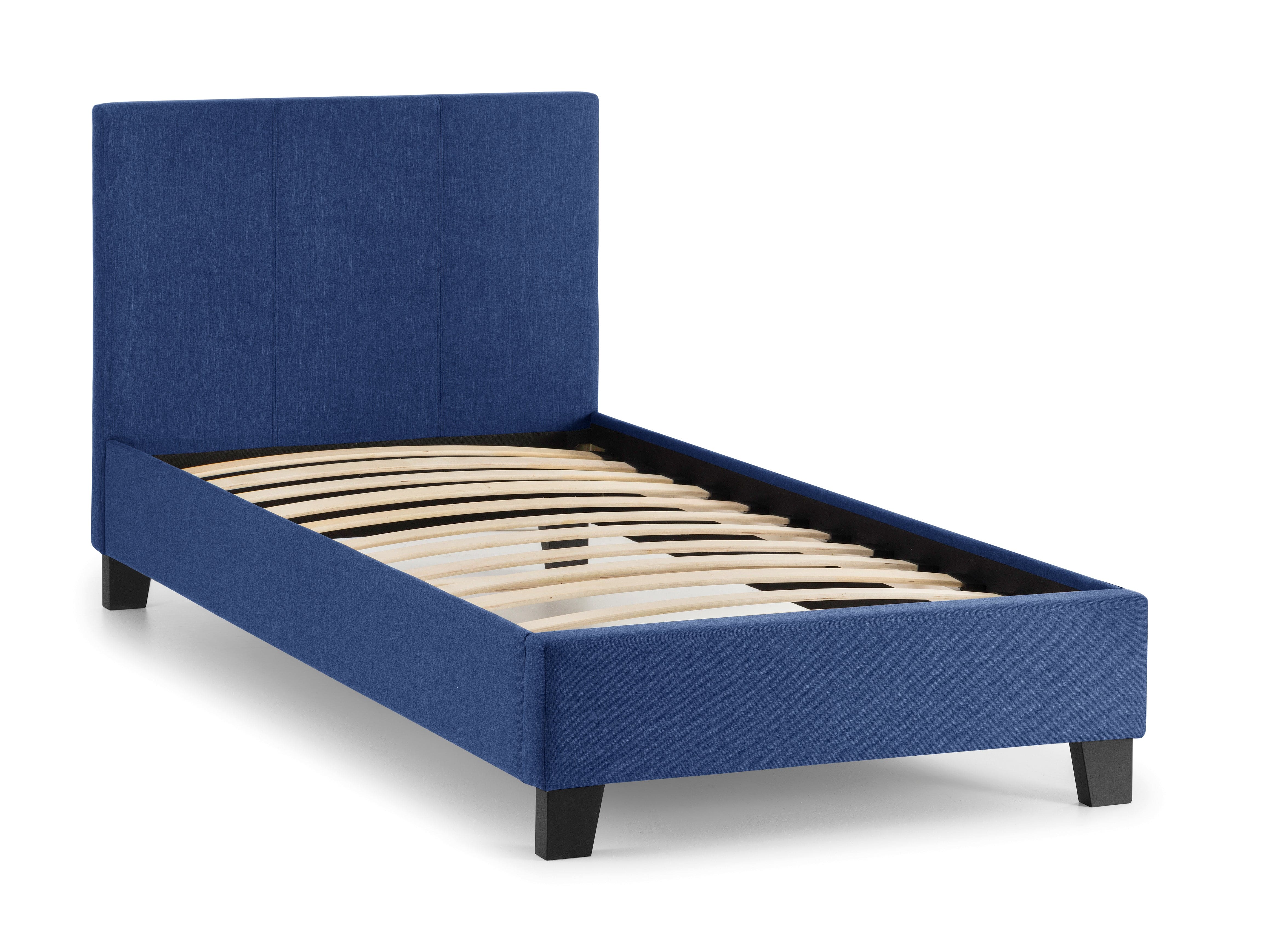 Julian Bowen Fabric Bed Rialto Linen Bed - Blue Bed Kings