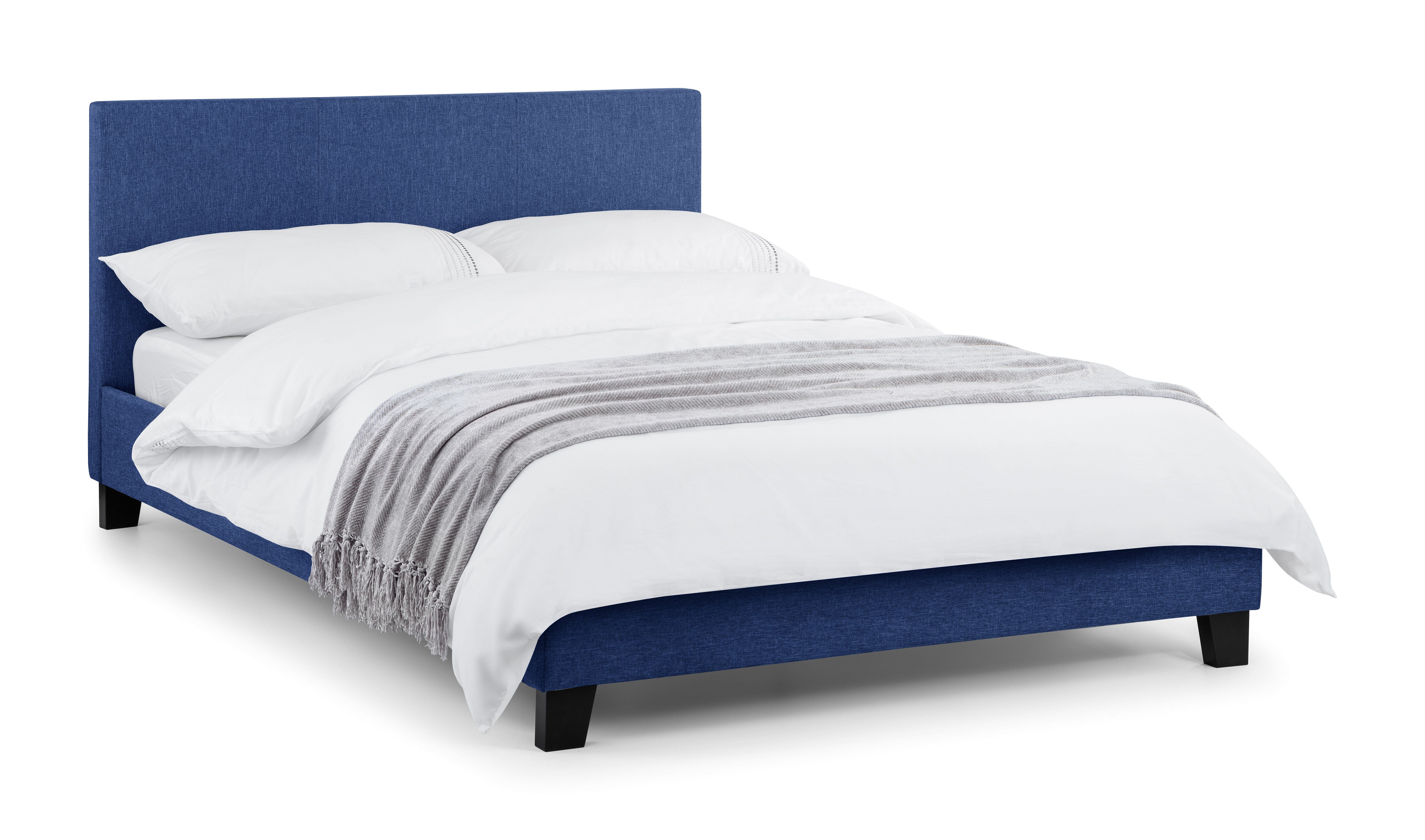 Julian Bowen Fabric Bed Rialto Linen Bed - Blue Bed Kings