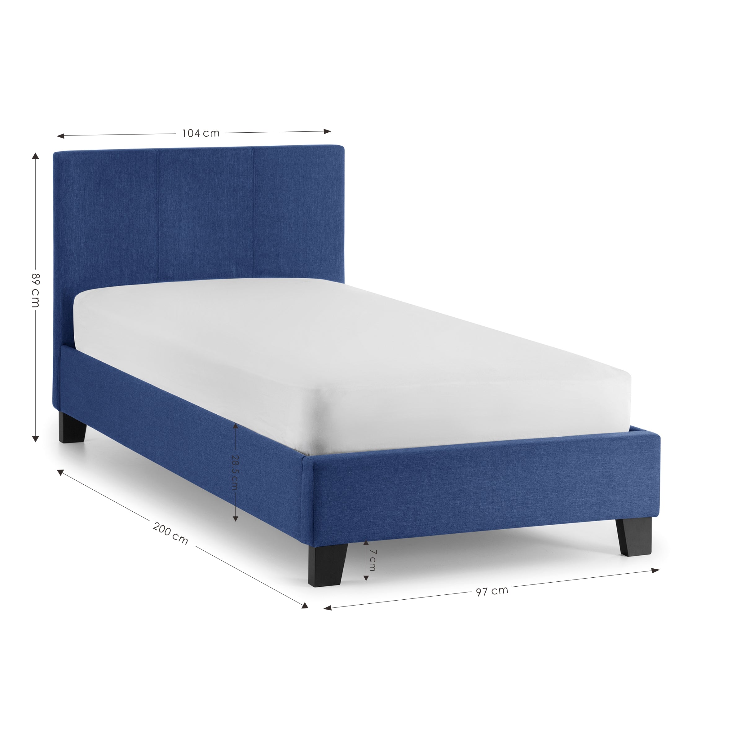 Julian Bowen Fabric Bed Rialto Linen Bed - Blue Bed Kings