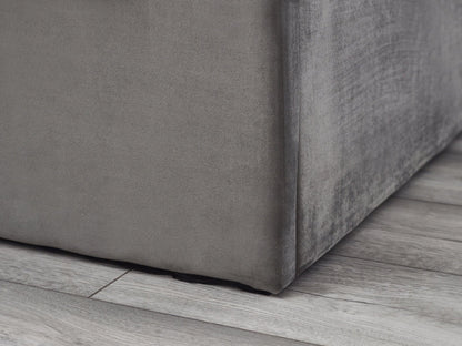 Julian Bowen Fabric Bed Shoreditch High Headboard Lift-Up Storage Bed - Slate Grey Bed Kings