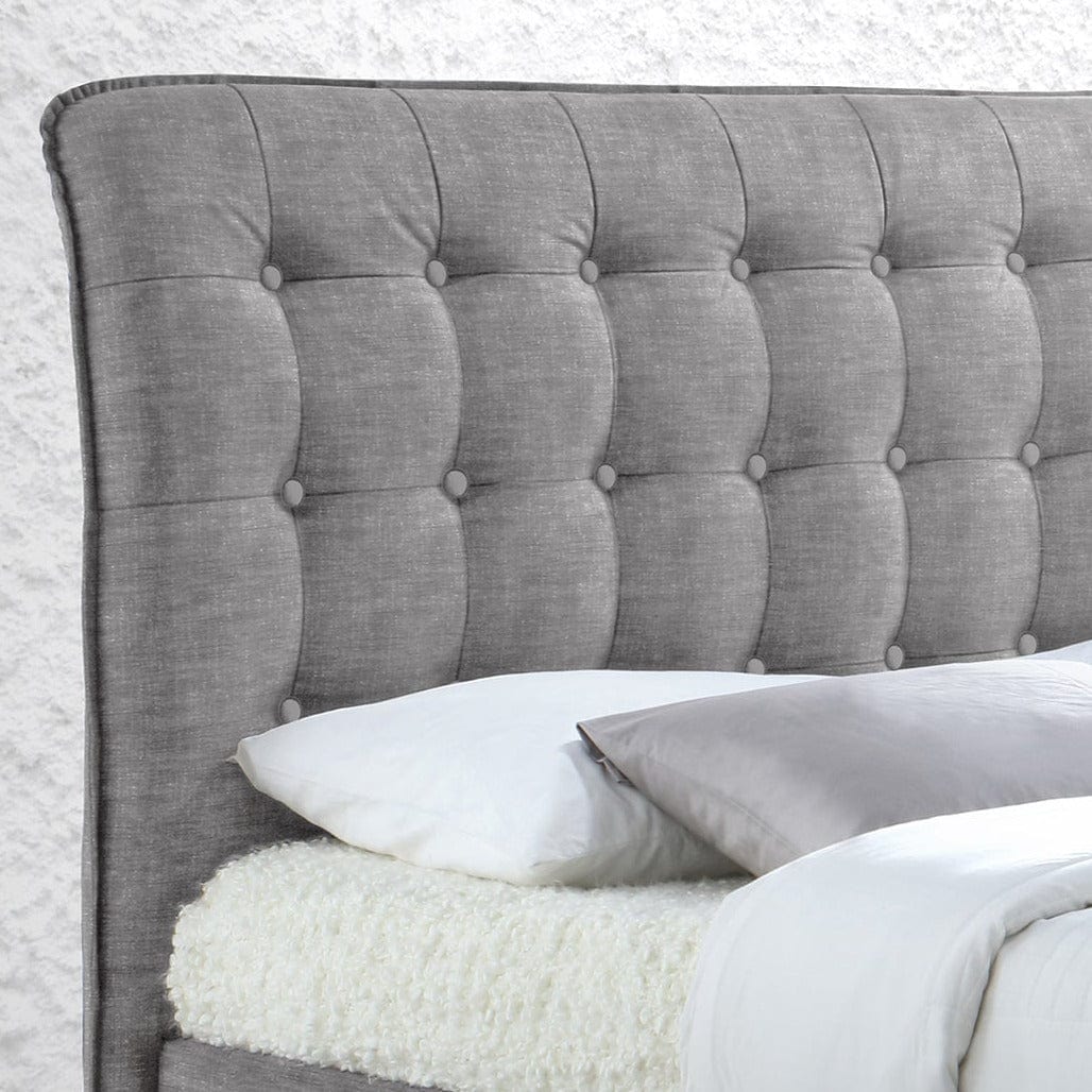 Time Living Fabric Bed Hamilton Bed Frame - Light Grey Bed Kings