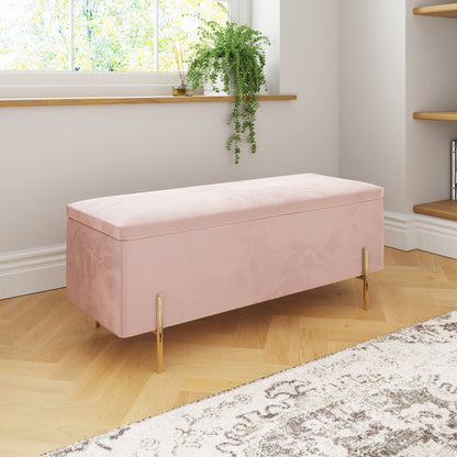 Mystica Ottoman Storage Bench Blush Pink