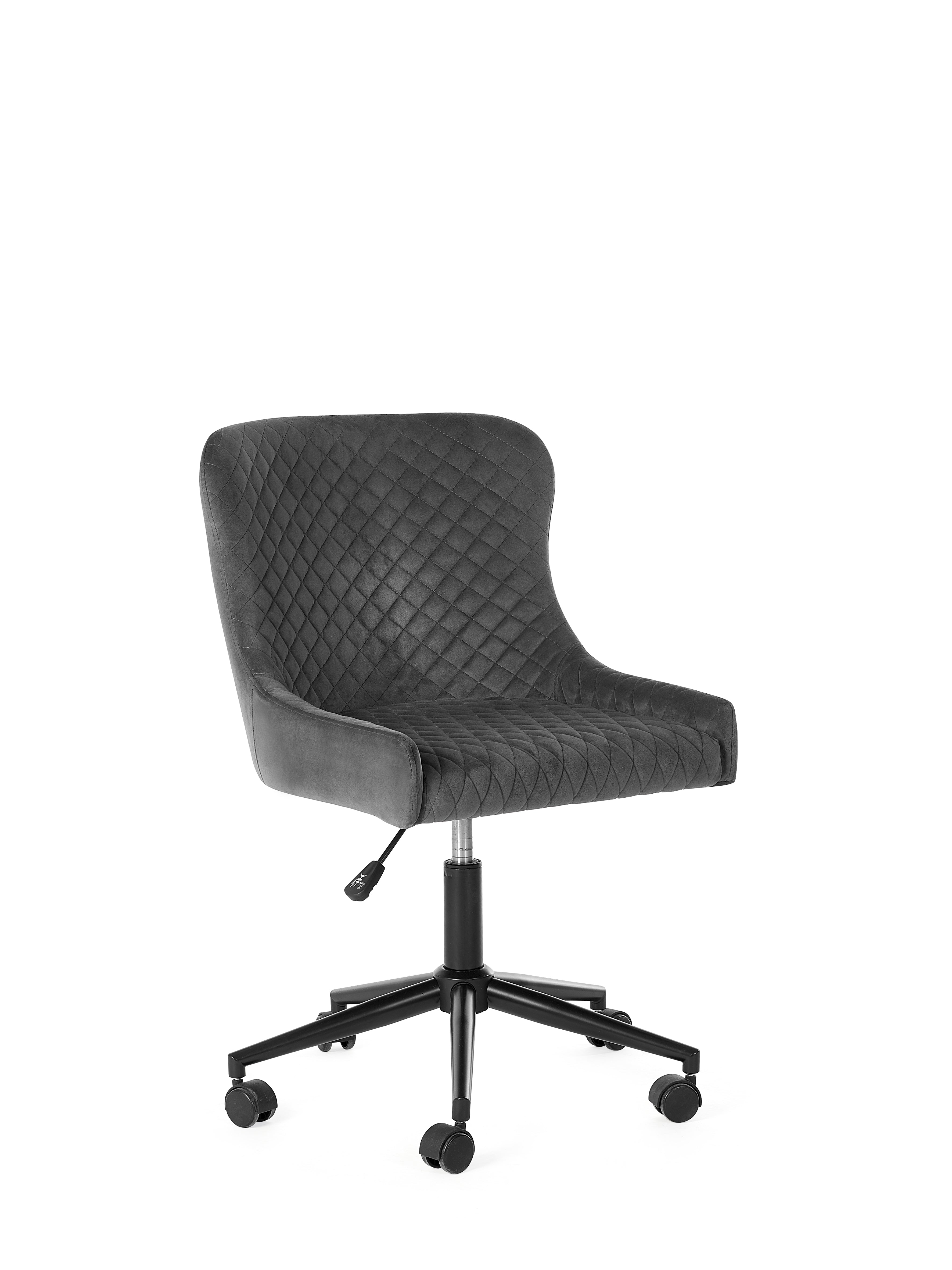 Luxe Office Chair In Grey Velvet