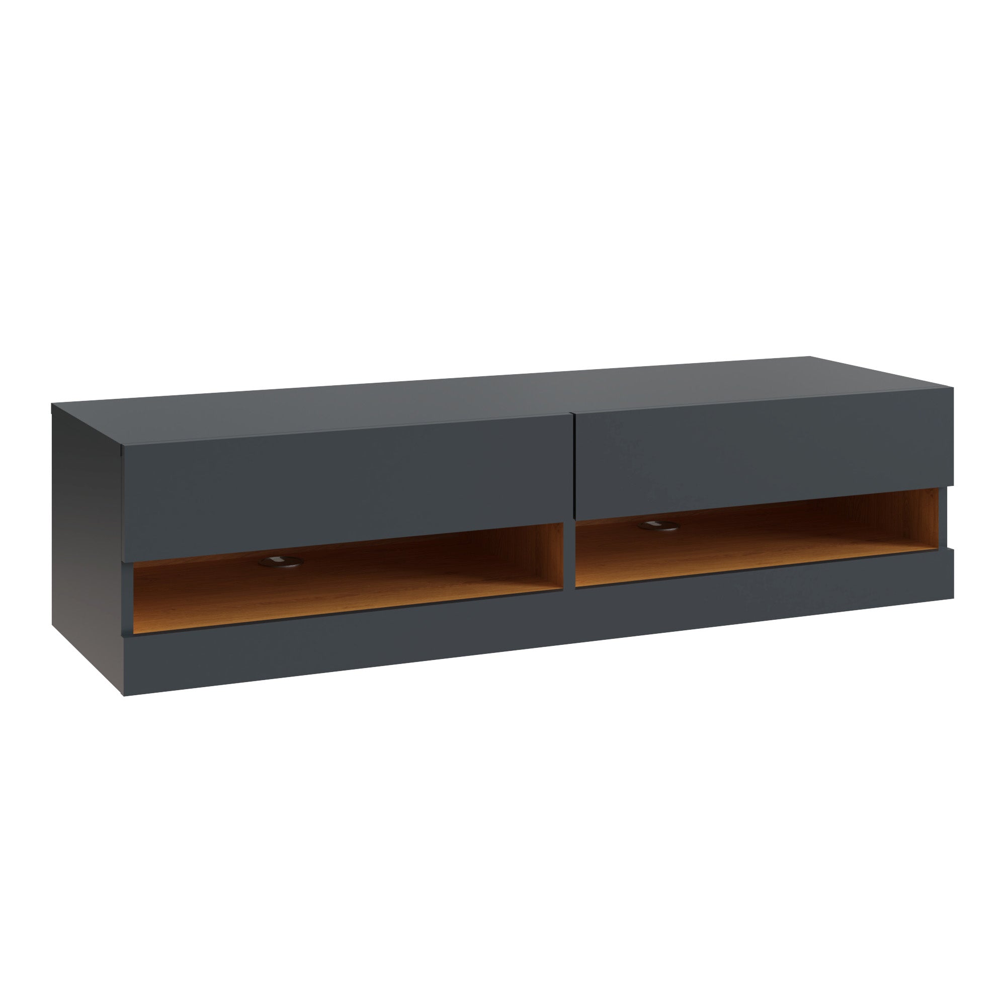 Leon 120Cm Wall TV Unit With LED Anthracite/Oak