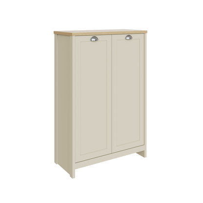 Lancaster 2 Door Shoe Cabinet Cream