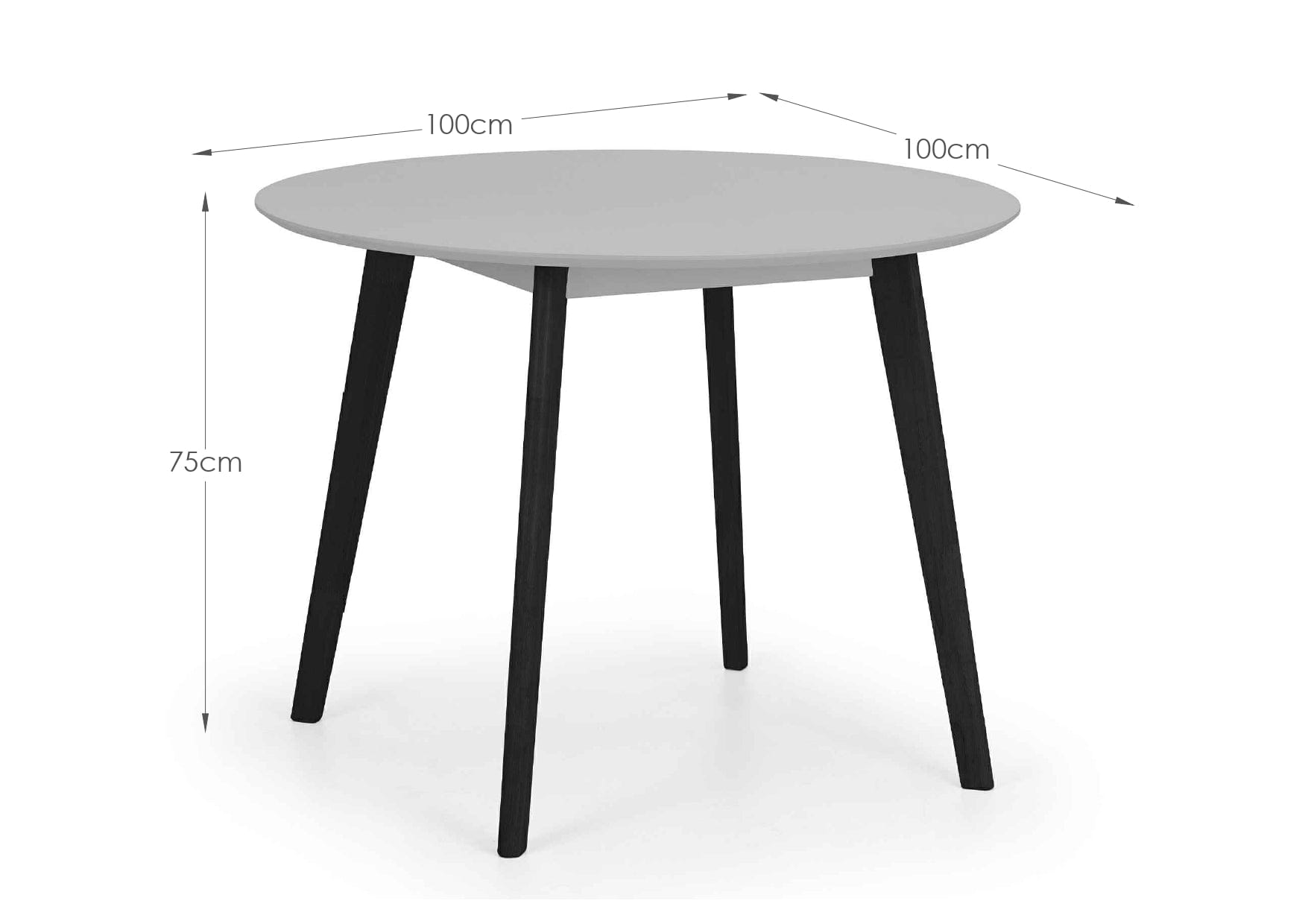 Casa Round Dining Table - Grey/Black